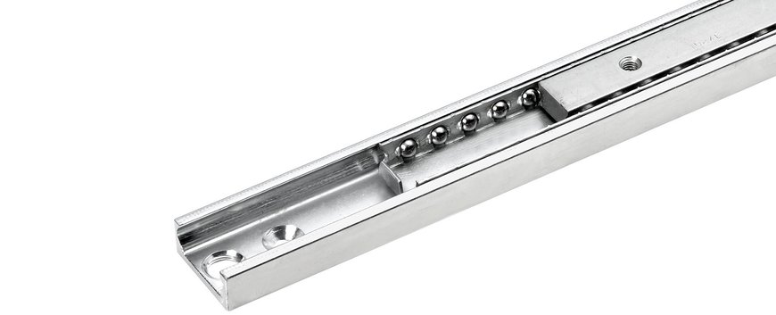 A Well-Hidden Linear Rail System Gives Telescoping Motion to Retail Fixtures